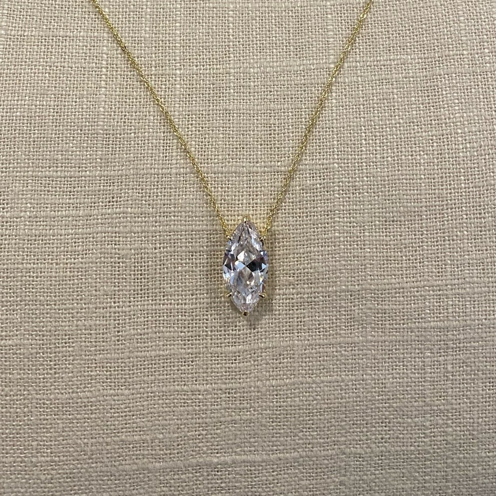 Melinda Maria The Monarch Marquise Cut Necklace in Gold
